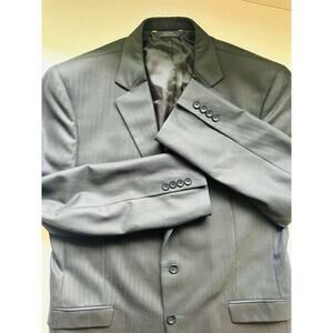 Brooks Brothers 1818 Fitzgerald Suit Jacket 42R Blue Herringbone Saxxon Wool